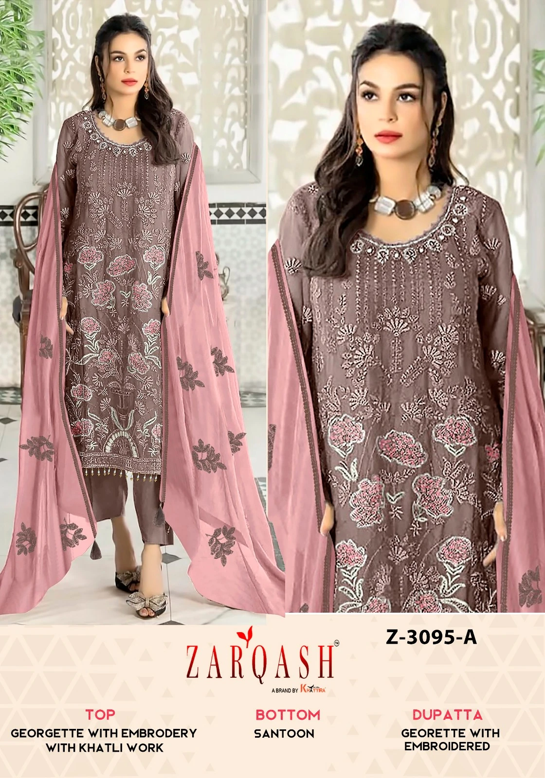 Zarqash Z 3095 Georgette Wholesale Pakistani Salwar Suit Catalog — Wholesale Pakistani Suits, MPA wholesale from Surat - Gallery Image 4